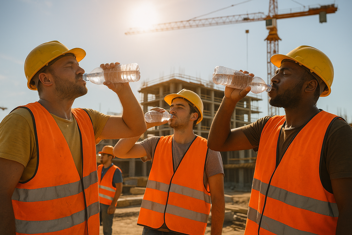 des ouvriers sur chantier. IA