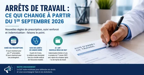 Arrêts de travail : ce qui va réellement changer à partir du 1er septembre 2026