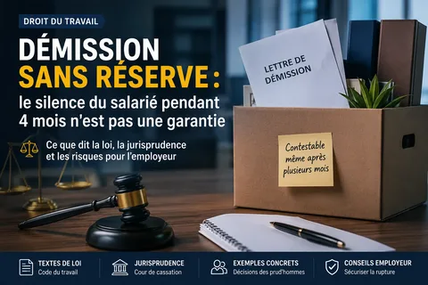 Démission sans réserve : pourquoi le silence du salarié pendant plusieurs mois ne sécurise pas toujours la rupture du contrat